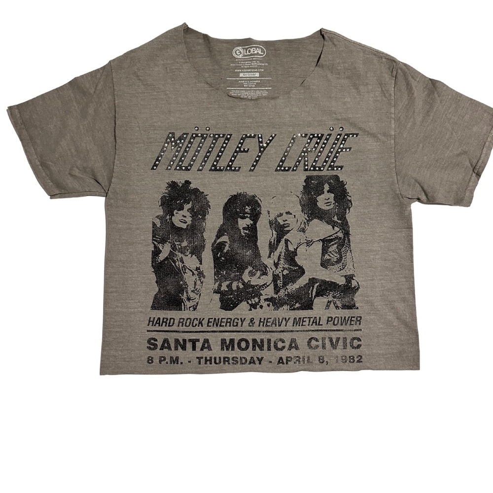 Motley Crue graphic tee. Tee cut - cropped and open neckline. Fits medium woman